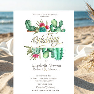 Invitation Aquarelle Cactus Points de Mariage