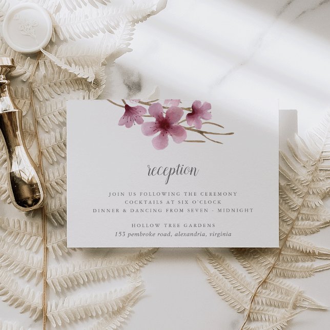 Invitation Aquarelle Cerisier Fleurs Accueil Mariage (Créateur téléchargé)