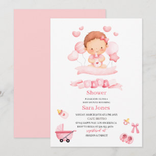 Invitation Aquarelle c'est fille Boho Nursery Baby shower