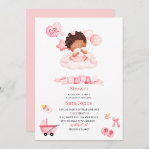 Invitation Aquarelle c'est fille Boho Nursery Baby shower