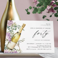 Aquarelle Champagne | Fun Elegant 40e anniversaire