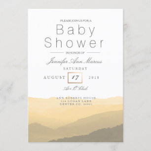 Invitation Aquarelle Chic Mountain   Baby shower Pastel