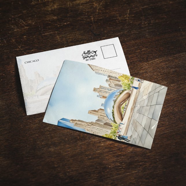 Invitation Aquarelle Chicago Bean (Créateur téléchargé)