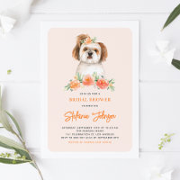 Aquarelle Chih Tzu et Fleurs de Pêche Chien Annive