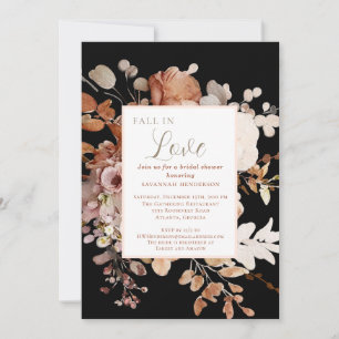 Invitation Aquarelle chute dans l'amour Floral Fête des marié