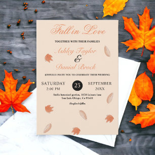 Invitation Aquarelle Chute Feuilles Chute Beige Chute Florale