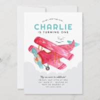 Aquarelle Ciel Mignonne Nuage Aéronef Rouge Annive