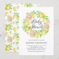 Aquarelle Citrons et Cupcakes Baby shower de couro