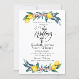 Invitation Aquarelle Citrons Olives Mariage