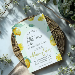 Invitation aquarelle citrons petit chou personnalisable 
