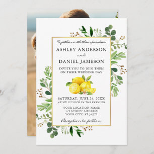 Invitation Aquarelle Citrons Vert Photo Retour Mariage