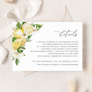 Invitation Aquarelle Citrus Citrus Blossom Détails sur la ver