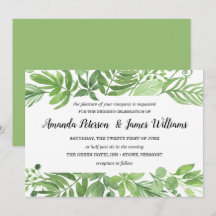 Aquarelle classique vert pâle Mariage