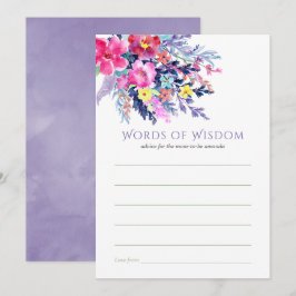 Invitation Aquarelle colorée Floral Baby shower Maman Conseil