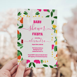 Invitation Aquarelle colorée Floral Fiesta Baby shower