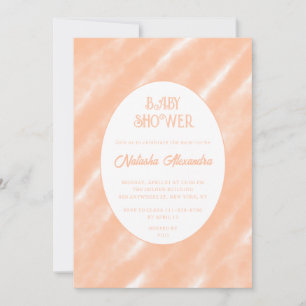 Invitation Aquarelle couleur Fuzz Peach Motif Abstrait