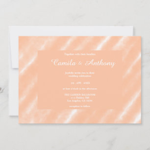Invitation Aquarelle couleur Fuzz Peach Motif Abstrait