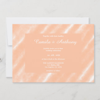 Invitation Aquarelle couleur Fuzz Peach Motif Abstrait