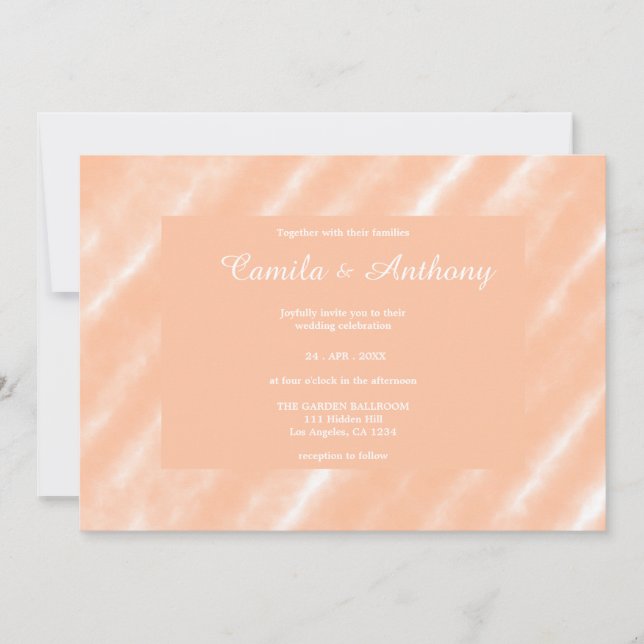Invitation Aquarelle couleur Fuzz Peach Motif Abstrait (Devant)