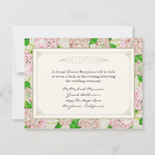 Invitation Aquarelle couleur rose blanc dentelle Hydrangea Fl