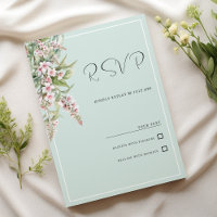 Aquarelle couleur rose pâle menthe floral RSVP