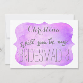 Invitation Aquarelle couleur rose violet blanc