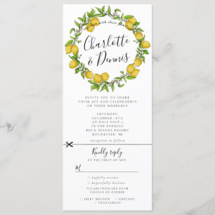 Invitation aquarelle couronne de citron avec mariage rsvp att