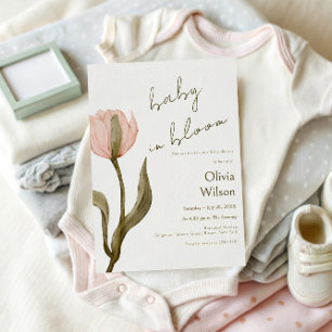 Invitation Aquarelle crème et rose