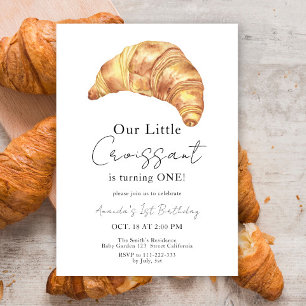 Invitation Aquarelle Croissant 1er Anniversaire