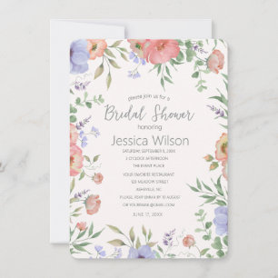 Invitation Aquarelle Cute Floral Meadow Fête des mariées