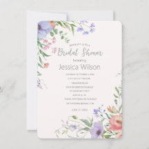 Aquarelle Cute Floral Meadow Fête des mariées