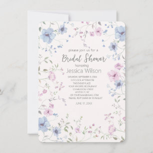 Invitation Aquarelle Cute Florale Anéone Fête des mariées