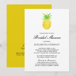 Invitation Aquarelle d'ananas Fête des mariées tropicale