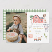 Aquarelle d'animal de ferme mignonne Anniversaire