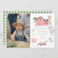 Aquarelle d'animal de ferme mignonne Anniversaire