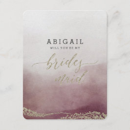 Invitation Aquarelle dans Cranberry Will You Be Bridesmaid