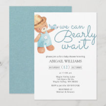 Aquarelle d'attente précoce Baby shower de l'ours 