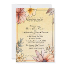Aquarelle d'automne Floral Terracotta Mariage jaun