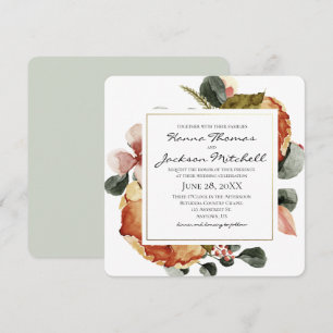 Invitation Aquarelle d'automne Mariage floral