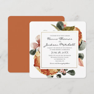 Invitation Aquarelle d'automne Mariage floral