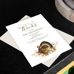Invitation Aquarelle d'automne Turquie Thanksgiving Dîner