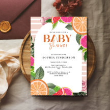 Aquarelle de Baby shower de Citrus tropical Citron