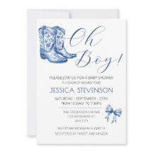 Aquarelle de Baby shower de la Bow bleue