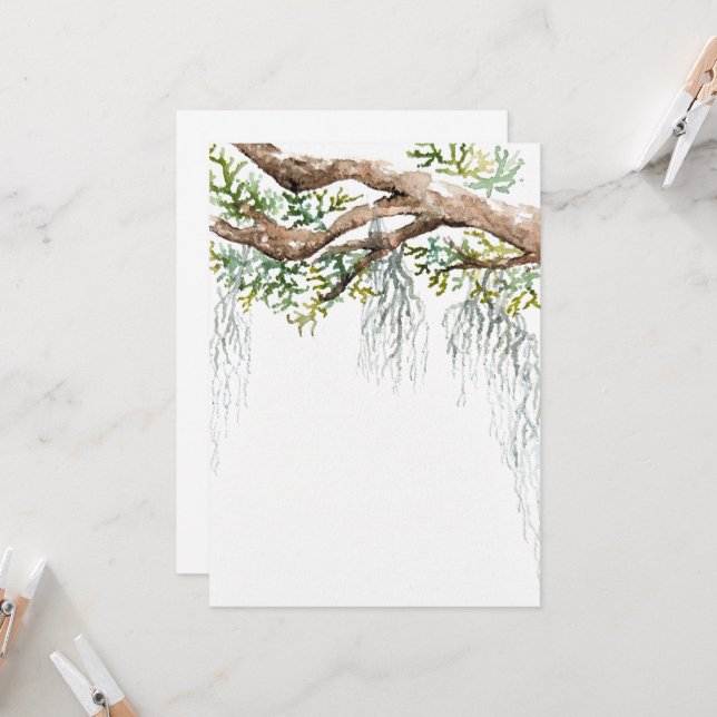 Invitation aquarelle de basse country (Devant/Arrière en situation)