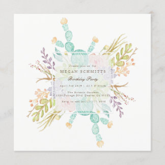 Invitation Aquarelle de bouquet Succulente | Anniversaire