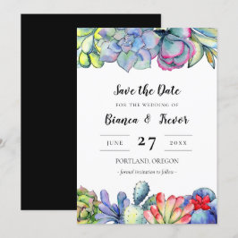 Invitation Aquarelle de cactus Succulente Enregistrer la date