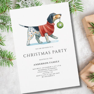 Invitation Aquarelle de chien mignon Noël Fête de Noël
