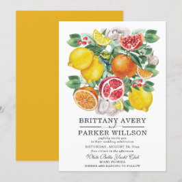 Invitation Aquarelle de Citrus Mariage botanique