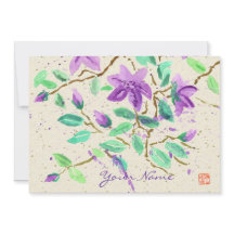 Aquarelle de clématite pourpre peignant le papier