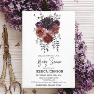 Invitation Aquarelle de fleur de prunier de floraison d'autom